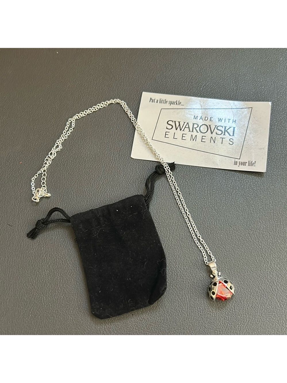 Swarovski Silver Ladybug Necklace NWOT